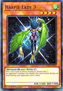 Harpie Lady 3 HAC1-EN012 Yu-Gi-Oh! Card NM 1st Edition - Image 1