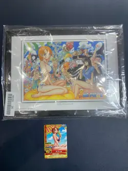 Rare Combo: One Piece Nami Rare Holo Card (C250-W) & Framed Art Print - Osaka Ex - Image 3