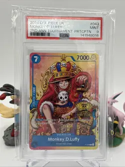 2024 One Piece P-043 Monkey.D.Luffy 2nd Anniversary Tournament PSA 9 - Image 1