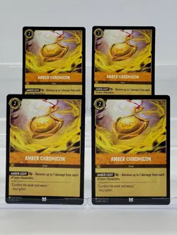 Disney Lorcana Amber Chromicon 32/204 Shimmering Skies 4 Cards Set - Image 1