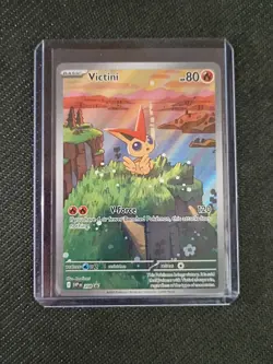 Victini 208 Sv: Scarlet & Violet Illustration Promo Black Bolt White Flare - Image 1