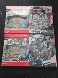 Pokemon Black Bolt and White Flare Binder + Poster Collection Sam's Club Bundles - Image 1