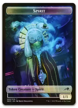 Spirit (002) // Mechtitan (014) Double-sided Token (Foil) NM Kamigawa Neon Dynas - Image 1