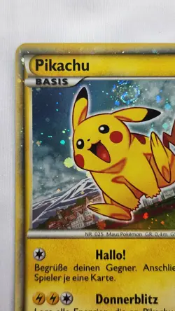 2010 Pikachu Pokemon World Collection PW German Holo Card Fat Swirl - Image 2