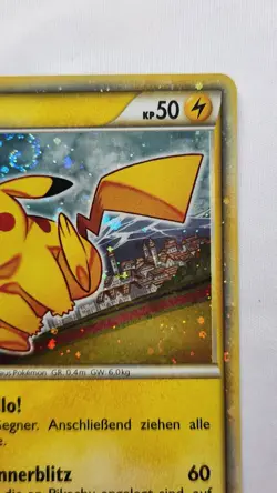 2010 Pikachu Pokemon World Collection PW German Holo Card Fat Swirl - Image 3