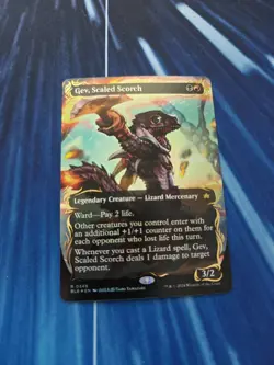 Gev Scaled Scorch Borderless Raised Foil Card, MTG/BLB, Near Mint Condition - Image 3
