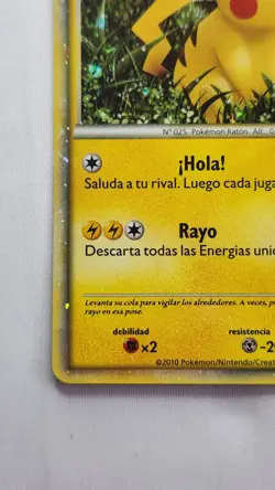 2010 Pikachu Pokemon World Collection PW Spanish Holo Card - Image 4
