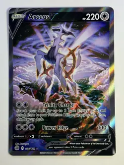 Pokemon Arceus V Full Art Ultra Rare Holo Brilliant Stars 166/172 TCG Card - Image 3