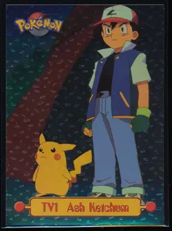 1999 Topps Pokemon TV1 Ash Ketchum Character Card Series 1 Holo Foil - Image 1