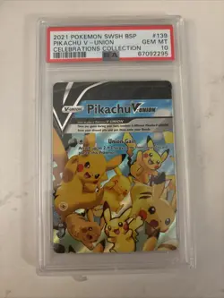 PSA 10 Pikachu V-Union 139 Black Star Promo Celebrations Collection Pokemon Card - Image 1