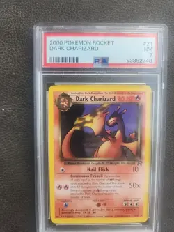 Dark Charizard Team Rocket Pokemon Card WOTC NM Mint PSA 7 - Image 3