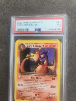 Dark Charizard Team Rocket Pokemon Card WOTC NM Mint PSA 7 - Image 4