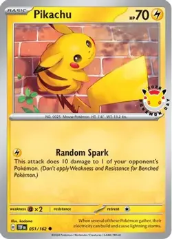 Pikachu (Pokemon Day 2026) 051/162 Cosmos Holo Cards Pokemon NM/M - Image 1