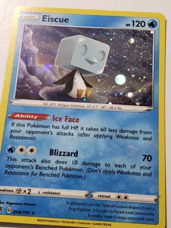 COSMOS HOLO Eiscue 054/192 NM EXCLUSIVE Rebel Clash Pokemon Card Kagemaru Himeno - Image 2