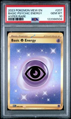 2023 POKEMON MEW EN-151 HYPER RARE #207 BASIC PSYCHIC ENERGY PSA 10 - Image 1