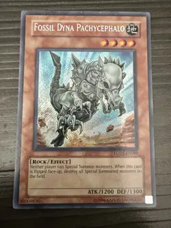 Yugioh 1x Fossil Dyna Pachycephalo LODT-EN099 Unlimited Secret Rare LP-MP - Image 1
