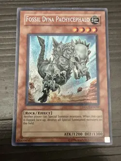 Yugioh 1x Fossil Dyna Pachycephalo LODT-EN099 Unlimited Secret Rare LP-MP - Image 2