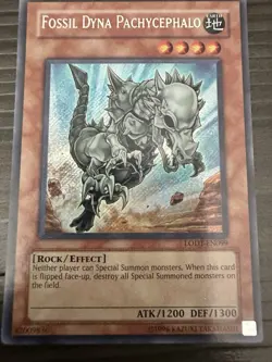 Yugioh 1x Fossil Dyna Pachycephalo LODT-EN099 Unlimited Secret Rare LP-MP - Image 3