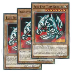Yugioh - Blue-Eyes Toon Dragon x 3 - 1st Edition NM - Plus Free Holo Card - Image 1