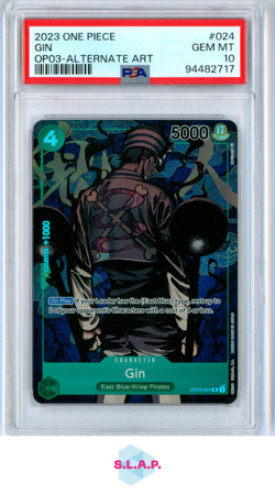 GIN ONE PIECE OP03-024 2023 PILLARS OF STRENGTH ALTERNATE ART ENGLISH PSA 10 - Image 1