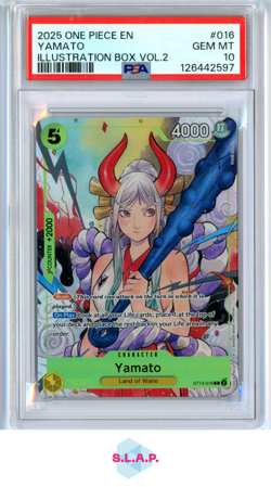 YAMATO ONE PIECE ST13-016 2025 ILLUSTRATION BOX VOL. 2 FOIL ENGLISH PSA 10 - Image 1