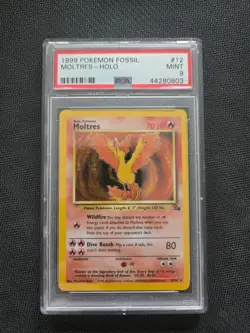 🔥🐦‍🔥1999 Pokemon Fossil Moltres Holo #12 PSA 9 Mint WOTC Unlimited 🔥🐦‍🔥 - Image 1