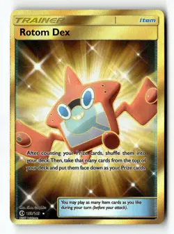 Pokemon Card Rotom Dex (Secret) Holo LP SM Base Set Secret Rare 159/149 - Image 1