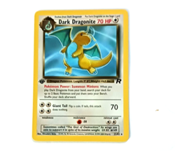 Team Rocket First Edition Dark Dragonite Vintage Pokemon Card NH NM Condition - Image 1