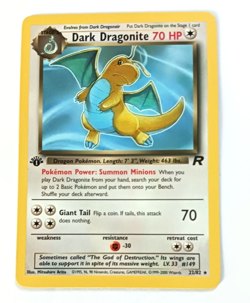 Team Rocket First Edition Dark Dragonite Vintage Pokemon Card NH NM Condition - Image 3