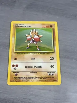 Pokemon TCG Hitmonchan Base Set Holo Shadowless Rare Card 7/102 - Image 1