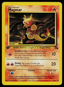 Pokemon Card - Magmar Fossil 39/62 1st Edition Uncommon - Image 1
