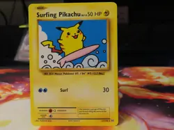 Pokemon Surfing Pikachu XY Evolutions Rare Near Mint Pack Fresh Sleeved Card - Image 1