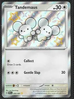 NM! Tandemaus (209/091) Paldean Fates Baby Shiny Rare Pokemon Card! Paldean Fate - Image 1