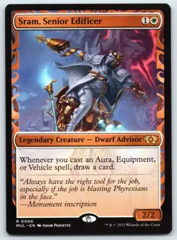 Sram, Senior Edificer MUL Rare Boros Dwarf Card Draw MTG Magic The Gathering - Image 1