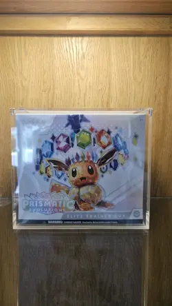 Pokemon TCG Prismatic Evolutions ETB Elite Trainer Box Sealed and Acrylic Case - Image 1