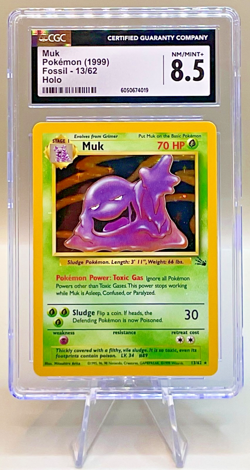 Pokemon Muk #13/62 Holo Rare - 1999 Unlimited Fossil Set - CGC 8.5 NM/MINT+! - Image 1