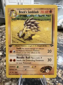 Brock's Sandslash - 1st Edition - 36/132 Gym Challenge - Pokemon TCG - 2000 - Image 1