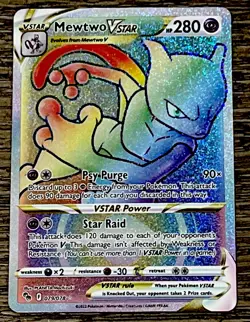 Mewtwo Vstar - 079/078 Secret Rare NM-MINT 💎- Full Art - Rainbow - Pokemon Go - Image 1