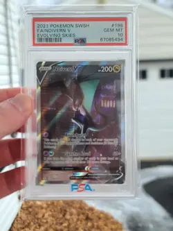 2021 POKEMON SWORD & SHIELD EVOLVING SKIES #196 FULL ART/NOIVERN V PSA 10 - Image 1