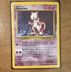 Pokemon Mewtwo Base Set Holo Rare 10/102 60 HP 1999 Wizards of the Coast - Image 1
