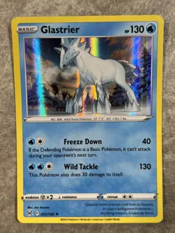 Glastrier 051/196 Pokemon TCG Card Lost Origin Holo Rare (Near Mint) NM - Image 1