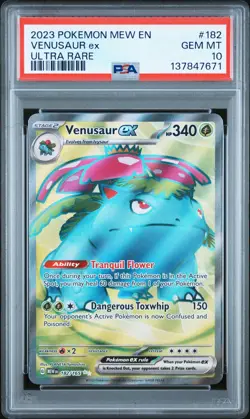 2023 POKEMON MEW EN-151 ULTRA RARE #182 VENUSAUR EX PSA 10 - Image 1