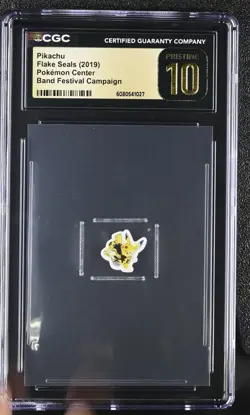 Pikachu - 2019 Pokemon Center Flake Seals (Band Festival) - CGC Pristine 10 - Image 1