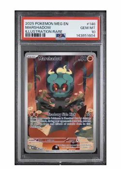 Pokemon Marshadow Me01 Mega Evolution Illustration Rare Holo 146/132 PSA 10 - Image 1