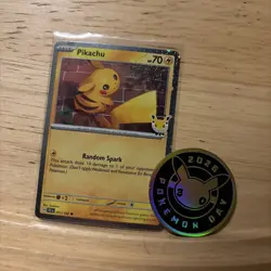 Pokemon Pikachu (Pokemon Day 2026) #051/162 tcg Near Mint or Better + coin - Image 1