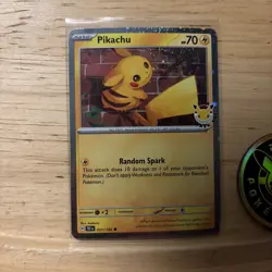 Pokemon Pikachu (Pokemon Day 2026) #051/162 tcg Near Mint or Better + coin - Image 2