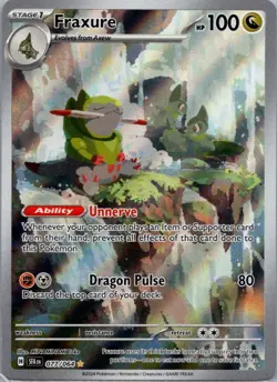 Fraxure 077/064 Illustration Rare Shrouded Fable Pokemon Holo Near Mint - Image 1