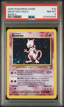 2000 Pokemon Game Base II Mewtwo Holo Holo Rare Ultra Rare Base II PSA 8 #10 - Image 1