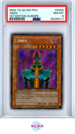 JINZO YU-GI-OH! E000 2002 PHARAOH'S SERVANT PSV EUROPE RARE EN 1ST ED PSA 8 - Image 1