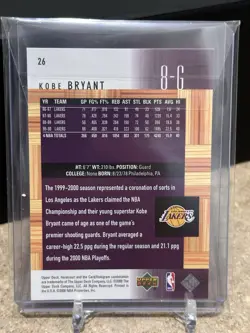 Kobe Bryant 2000-01 Upper Deck Hardcourt #26 Los Angeles Lakers - Image 2